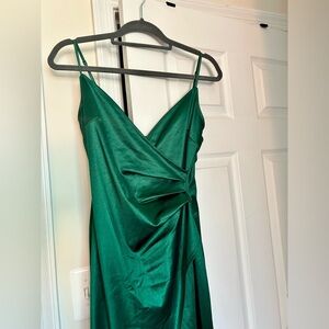 Windsor Emerald Green Wrap Maxi Dress with Leg Slit
